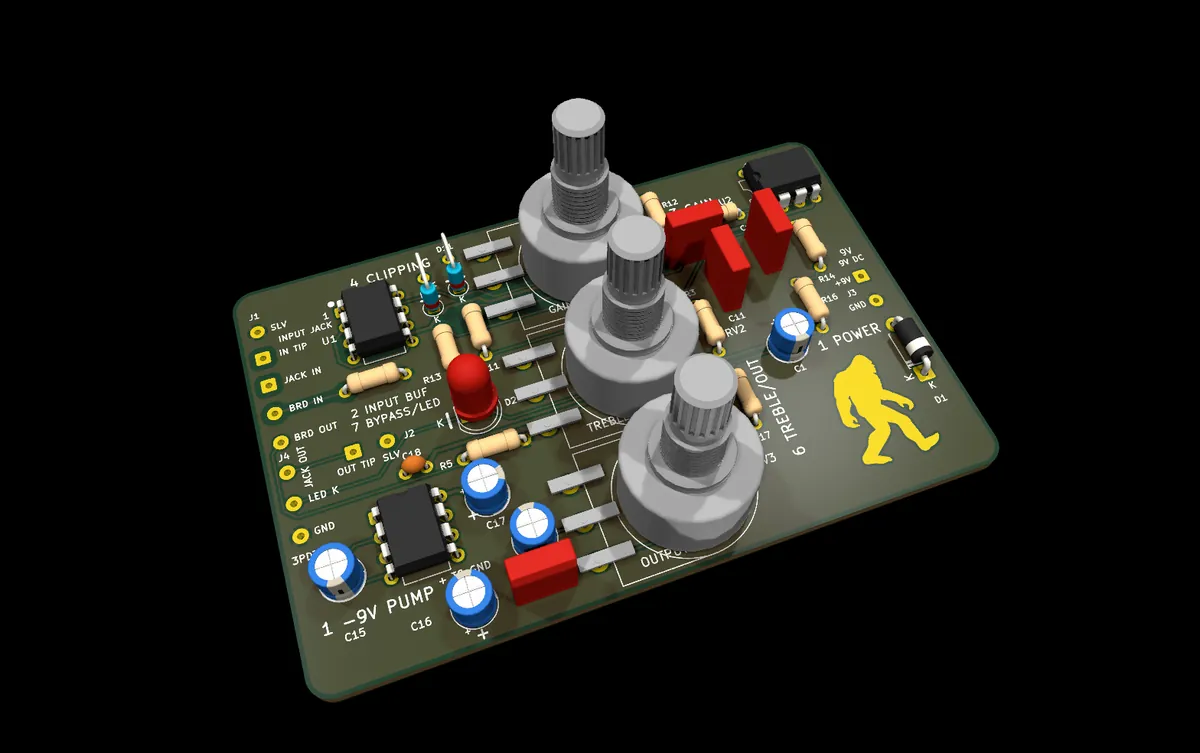 GOLDFOOT circuit board drawn from its design file