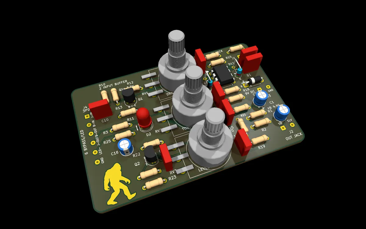 TRAIL OD circuit board drawn from its design file